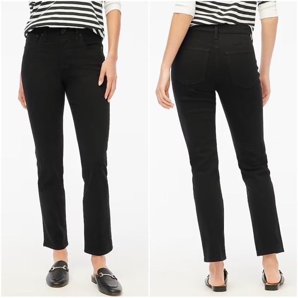 J. Crew Factory Jeans Tall Essential Straight In All-Day Stretch Black 32T NWT - Picture 1 of 11